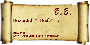 Buzeskó Beáta névjegykártya